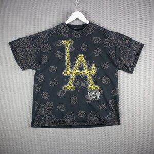 LA Gold Chain Rollin Hard Paisley Tee Mens